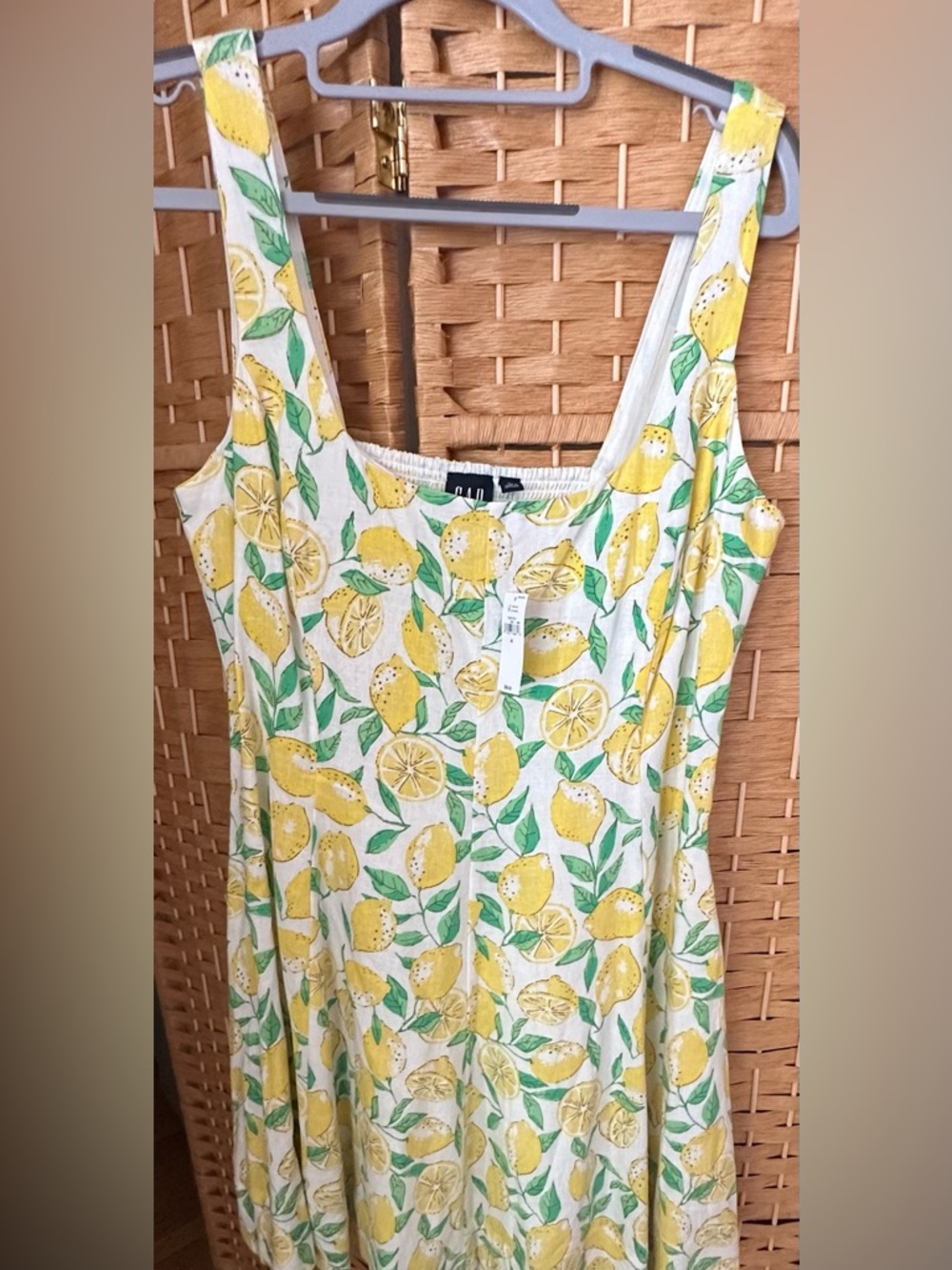 GAP Lemon Print Midi Dress in Yellow and Green